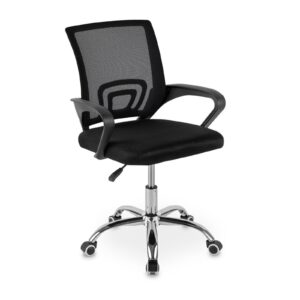 DASCK - Silla de Oficina Ergonómica de Malla con Ruedas 360° – Pie Cromado