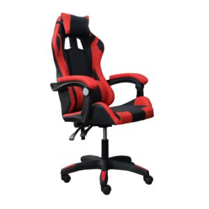 DASCK – Silla de Oficina con Reposacabezas, Respaldo Ajustable y Base Giratoria – Color Rojo