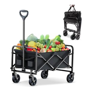 DASCK – Carro de Transporte Plegable con Ruedas, 120 kg, Asas Ajustables y Bolsa de Almacenaje