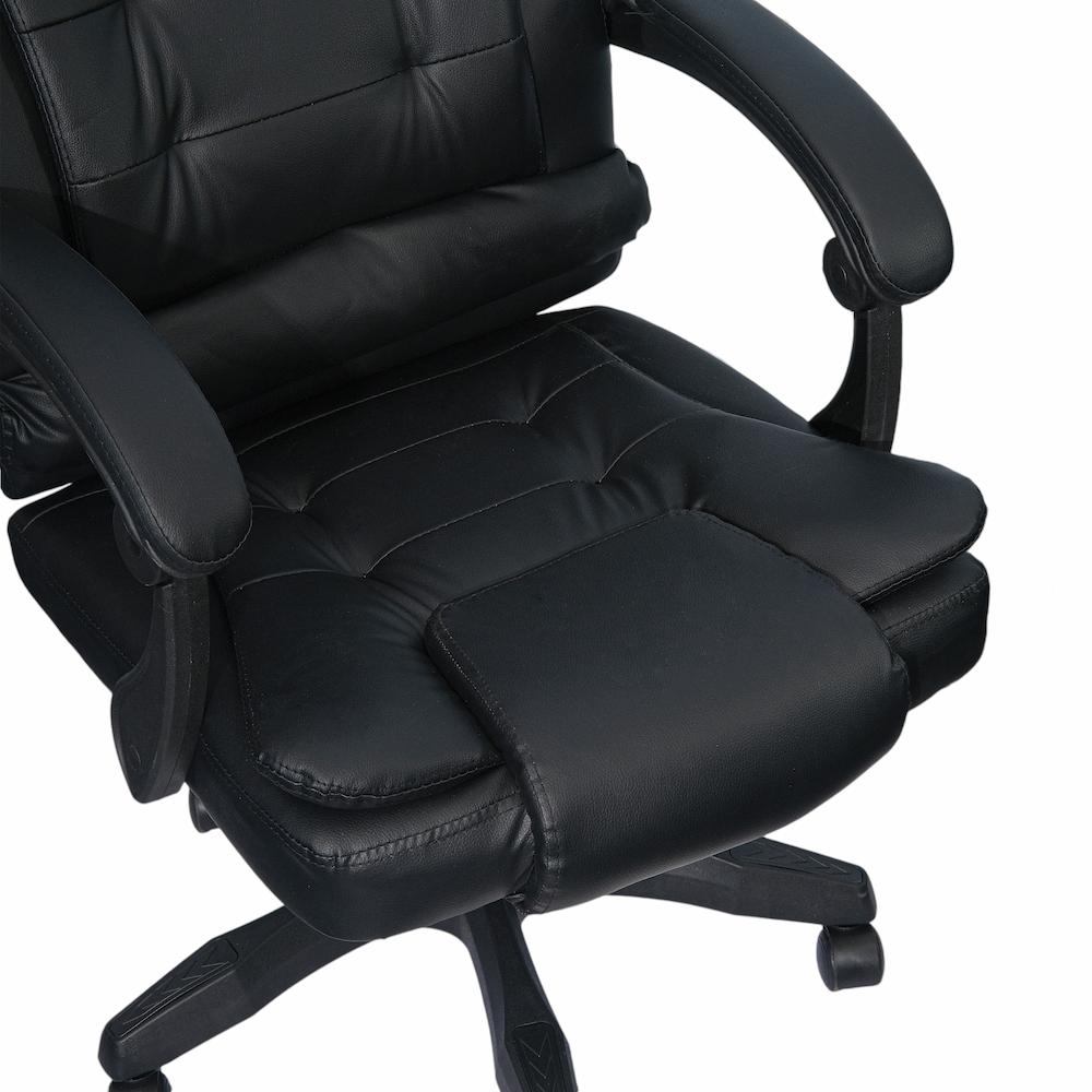 DASCK - Sillón de Oficina Reclinable, Cuero Sintético, Altura Ajustable, Negro - Imagen 6