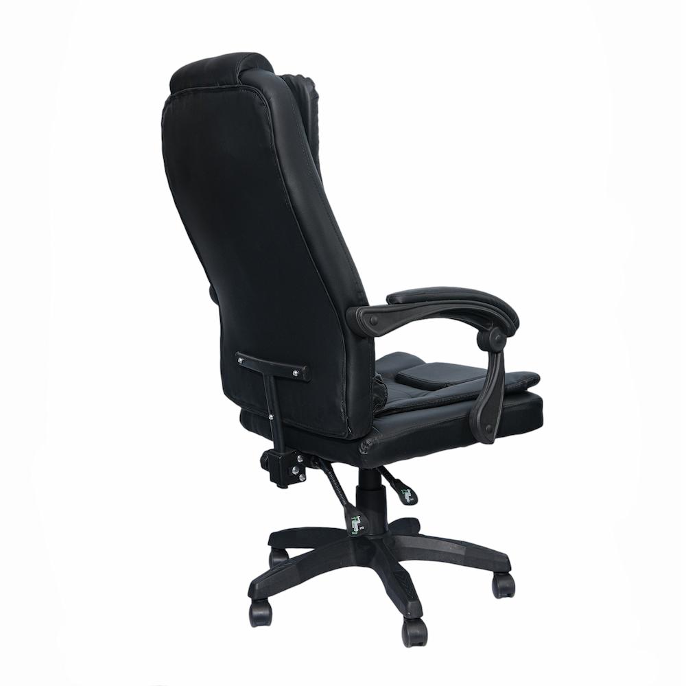DASCK - Sillón de Oficina Reclinable, Cuero Sintético, Altura Ajustable, Negro - Imagen 2