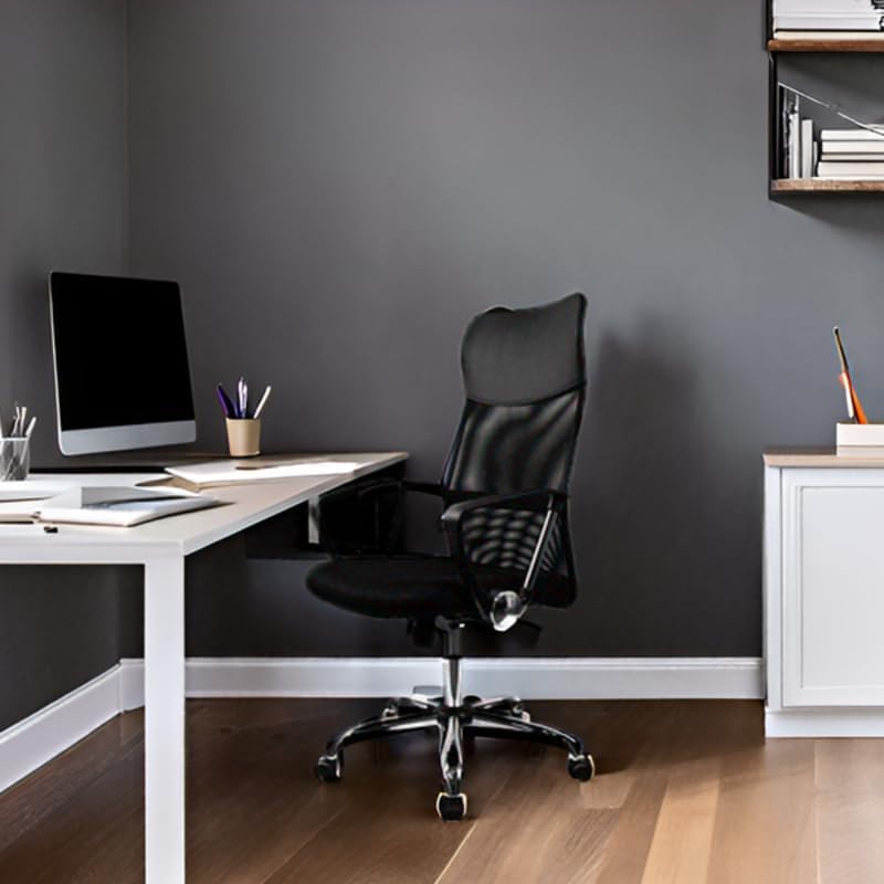 DASCK – Silla de Oficina Ergonómica con Respaldo de Malla y Base Cromada - Imagen 4