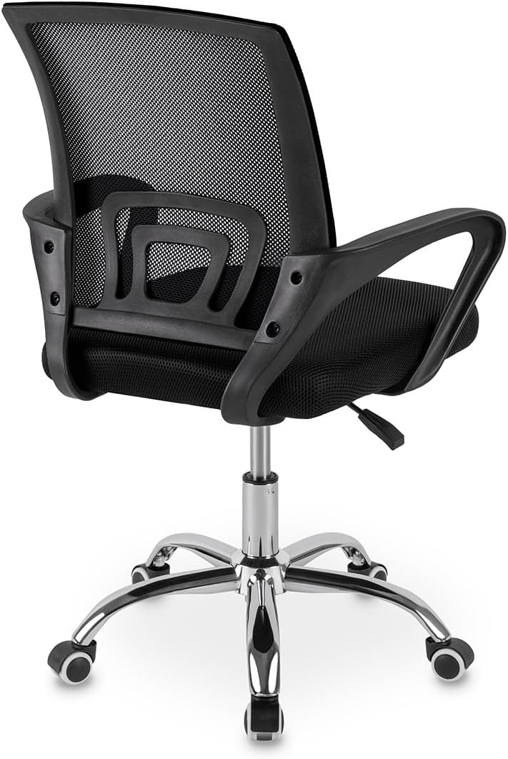 DASCK - Silla de Oficina Ergonómica de Malla con Ruedas 360° – Pie Cromado - Imagen 4