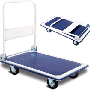 Carro DASCK Plataforma de Carga Plegable con Ruedas – 150 kg – Acero Reforzado