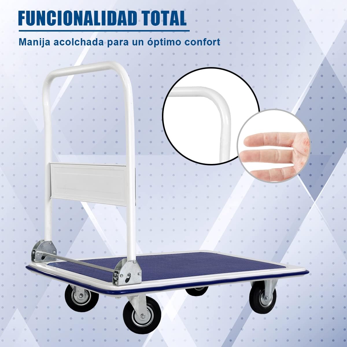 Carro DASCK Plataforma de Carga Plegable con Ruedas – 150 kg – Acero Reforzado - Imagen 3