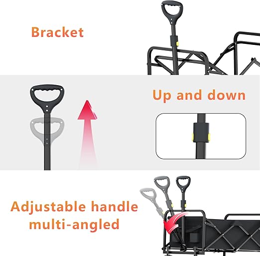 DASCK – Carro de Transporte Plegable con Ruedas, 120 kg, Asas Ajustables y Bolsa de Almacenaje - Imagen 6