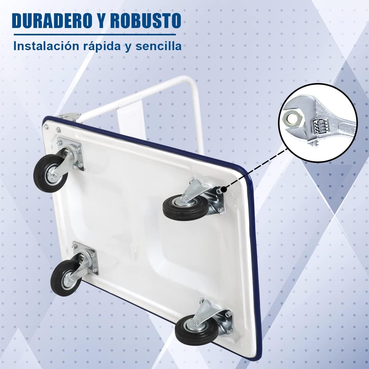 Carro DASCK Plataforma de Carga Plegable con Ruedas – 150 kg – Acero Reforzado - Imagen 7