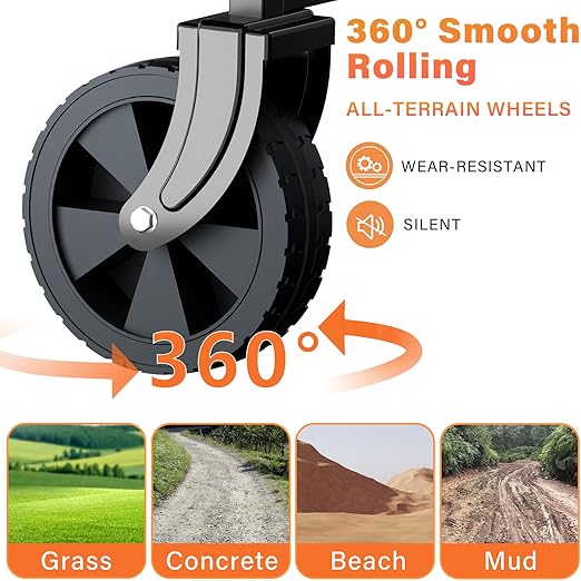 DASCK – Carro de Transporte Plegable con Ruedas, 120 kg, Asas Ajustables y Bolsa de Almacenaje - Imagen 4