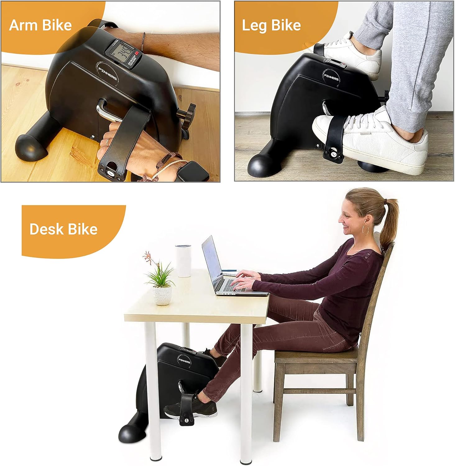 DASCK - Mini Bicicleta Estática con Pedales y Pantalla LCD para Piernas y Brazos - Imagen 2