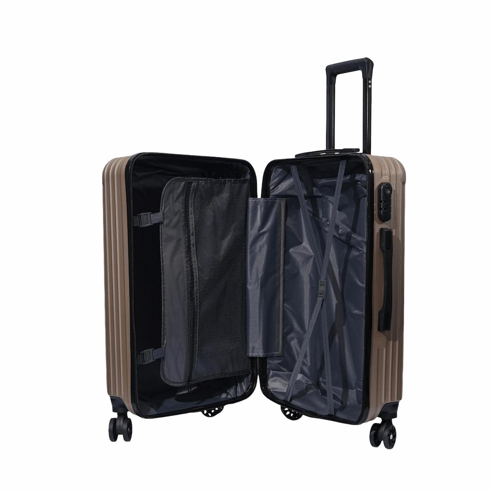 DASCK - Juego de 3 Maletas de Viaje Trolley ABS Semirrígidas con Ruedas Dobles 360° y Cerradura de Combinación - Marrón - Imagen 5