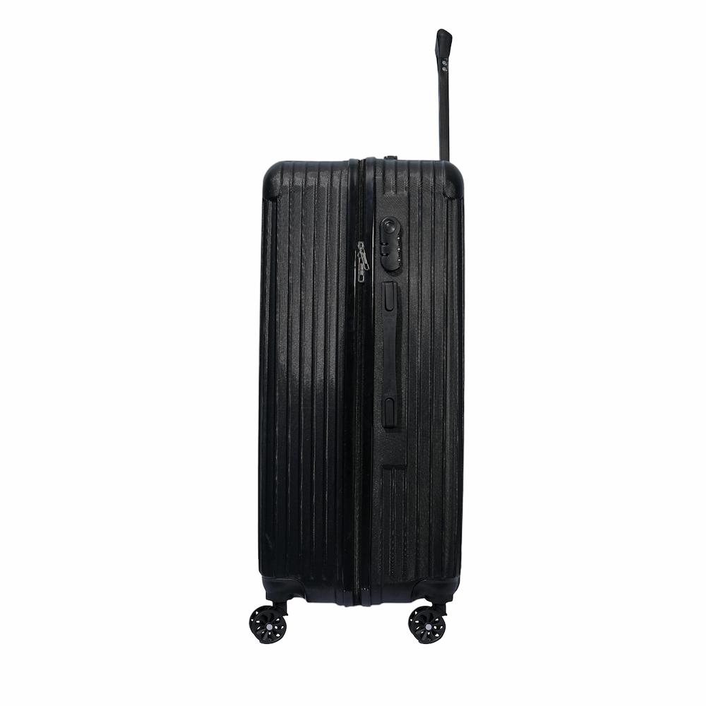 DASCK - Juego de 3 Maletas de Viaje Trolley ABS Semirrígidas con Ruedas Dobles 360° y Cerradura de Combinación - Negro - Imagen 3