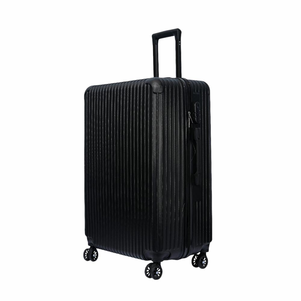 DASCK - Juego de 3 Maletas de Viaje Trolley ABS Semirrígidas con Ruedas Dobles 360° y Cerradura de Combinación - Negro - Imagen 4