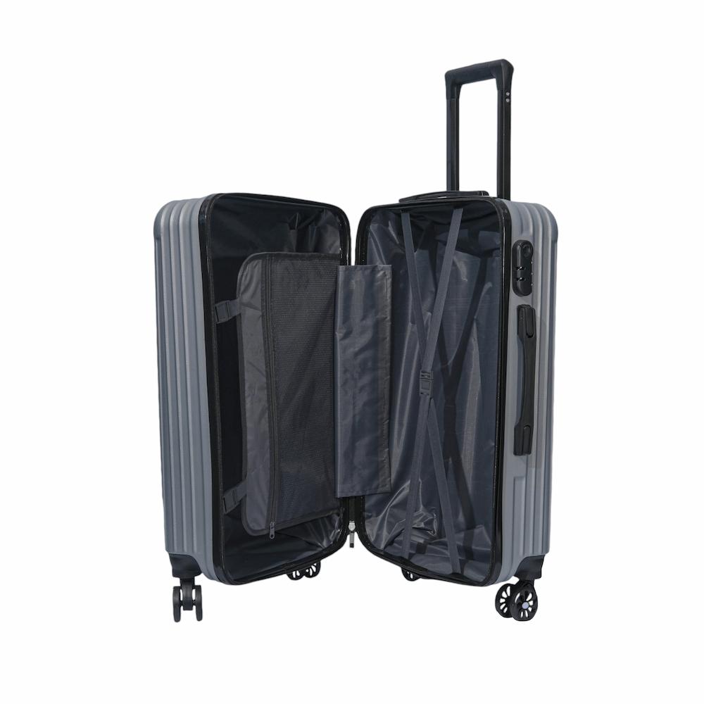 DASCK - Juego de 3 Maletas de Viaje Trolley ABS Semirrígidas con Ruedas Dobles 360° y Cerradura de Combinación - Gris - Imagen 2