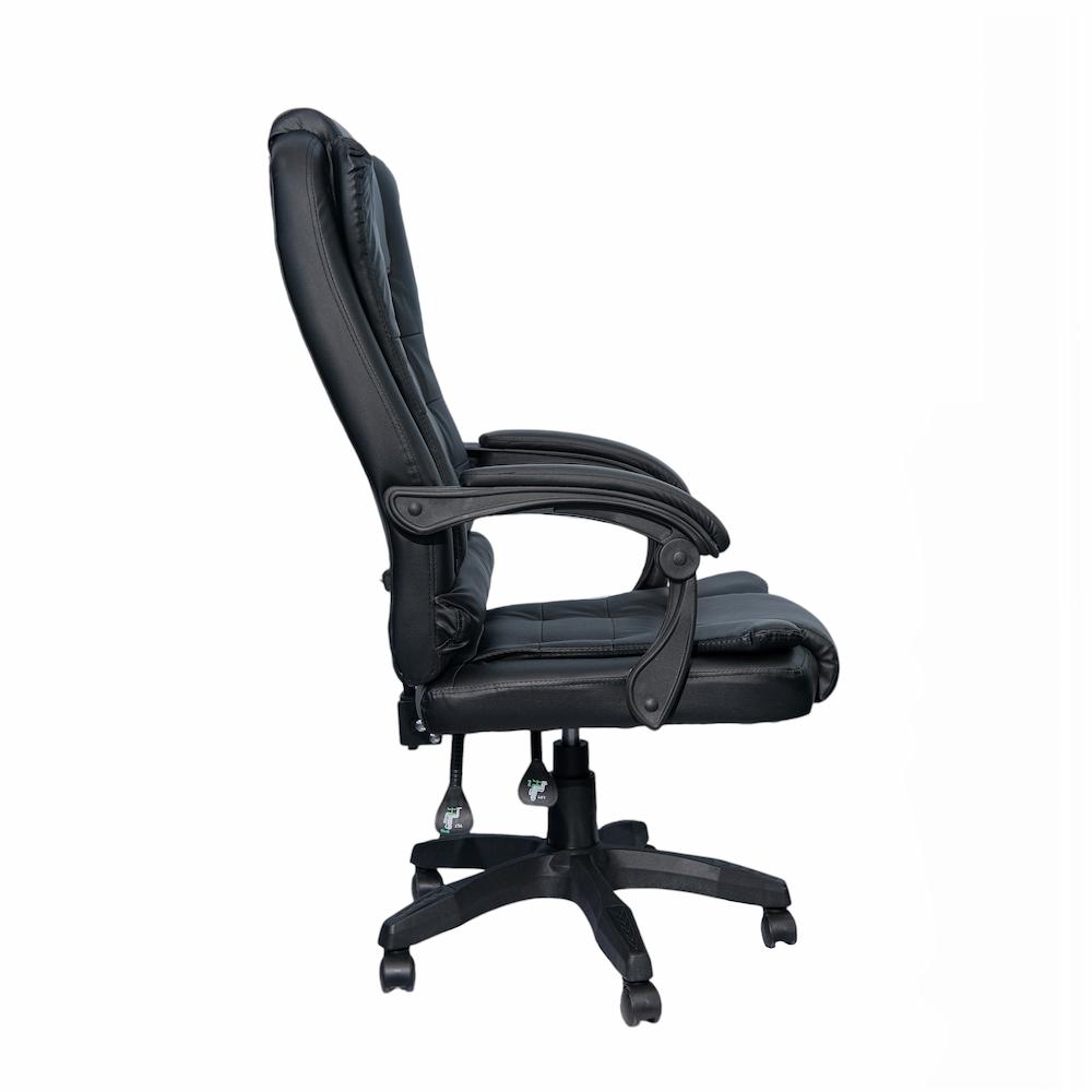DASCK - Sillón de Oficina Reclinable, Cuero Sintético, Altura Ajustable, Negro - Imagen 4