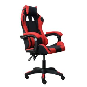 DASCK – Silla de Oficina con Reposacabezas, Respaldo Ajustable y Base Giratoria – Color Rojo