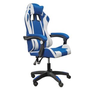 DASCK – Silla Gaming con Reposacabezas, Respaldo Ajustable y Base Giratoria – Color Azul