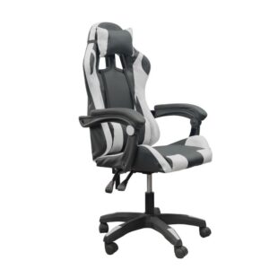 DASCK – Silla Gaming con Reposacabezas, Respaldo Ajustable y Base Giratoria – Color Blanca