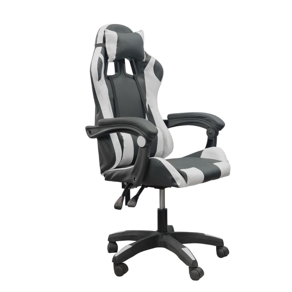 DASCK – Silla Gaming con Reposacabezas, Respaldo Ajustable y Base Giratoria – Color Blanca