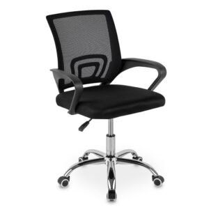 DASCK - Silla de Oficina Ergonómica de Malla con Ruedas 360° – Pie Cromado