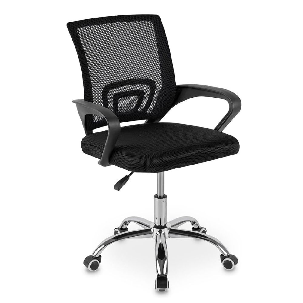 DASCK - Silla de Oficina Ergonómica de Malla con Ruedas 360° – Pie Cromado