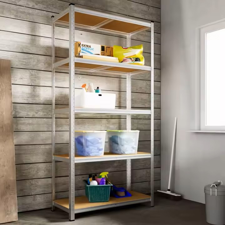 DASCK - Pack 2 Estanterías Metálicas Galvanizadas 180x90x40 cm, 5 Baldas, 875 kg c/u - Imagen 7