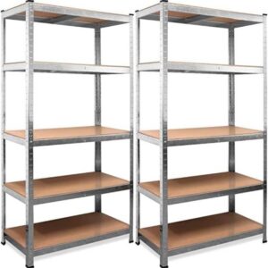 DASCK - Pack 2 Estanterías Metálicas Galvanizadas 180x90x40 cm, 5 Baldas, 875 kg c/u