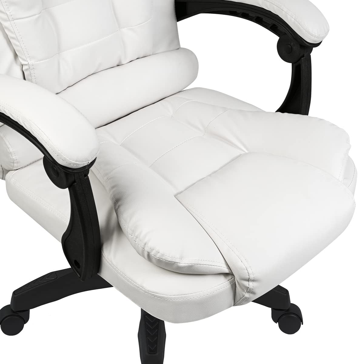 DASCK Sillón de Oficina Altura Ajustable Cuero Sintético Sila Director Blanca - Imagen 9
