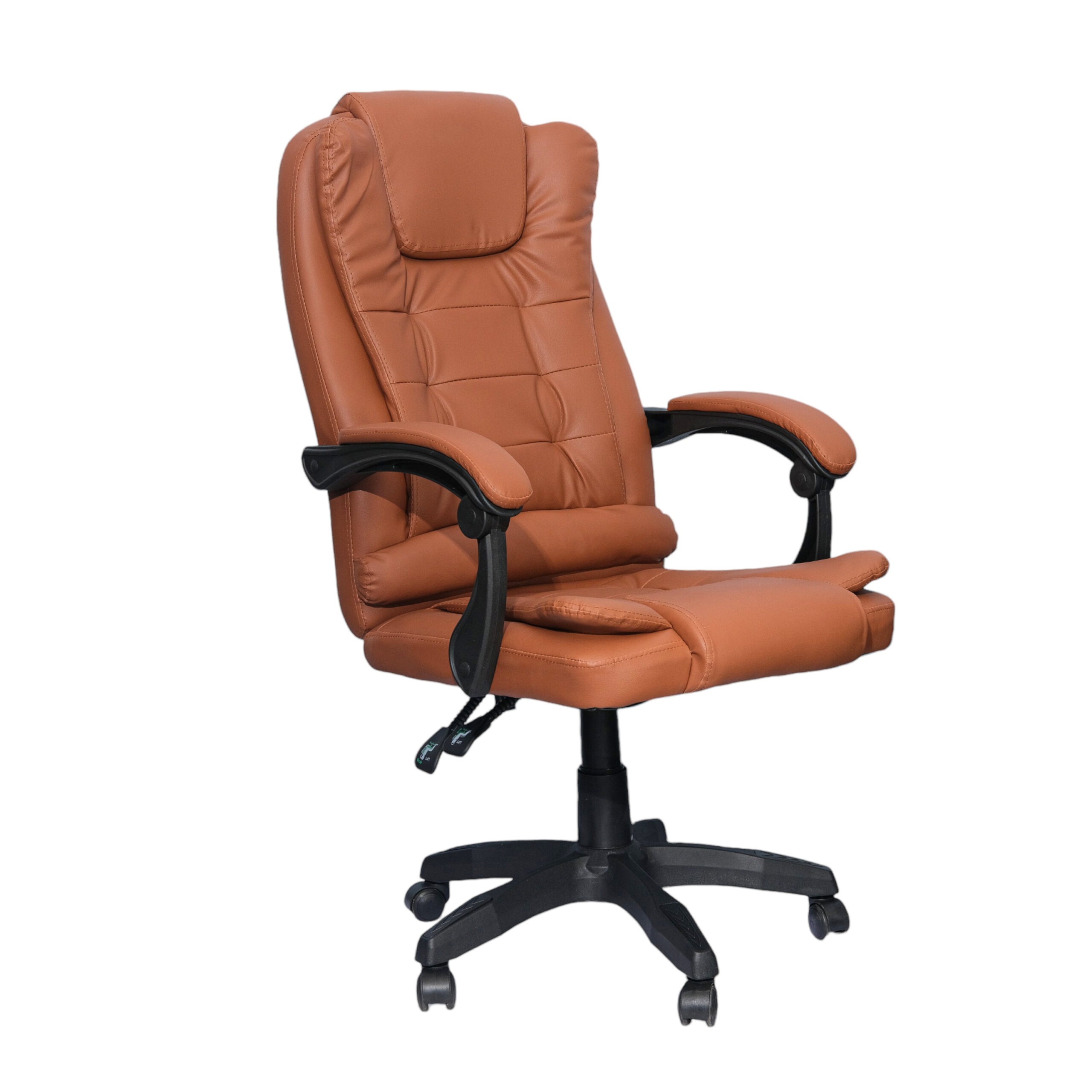 DASCK Sillón de Oficina Altura Ajustable Cuero Sintético Acolchada Reclinable Silla Director, Marrón, Universal
