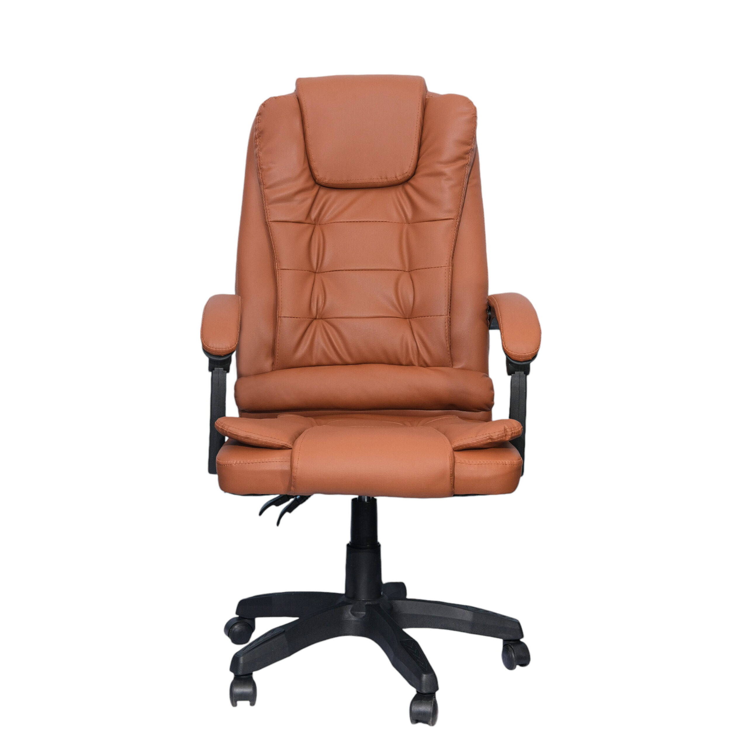 DASCK Sillón de Oficina Altura Ajustable Cuero Sintético Acolchada Reclinable Silla Director, Marrón, Universal - Imagen 2