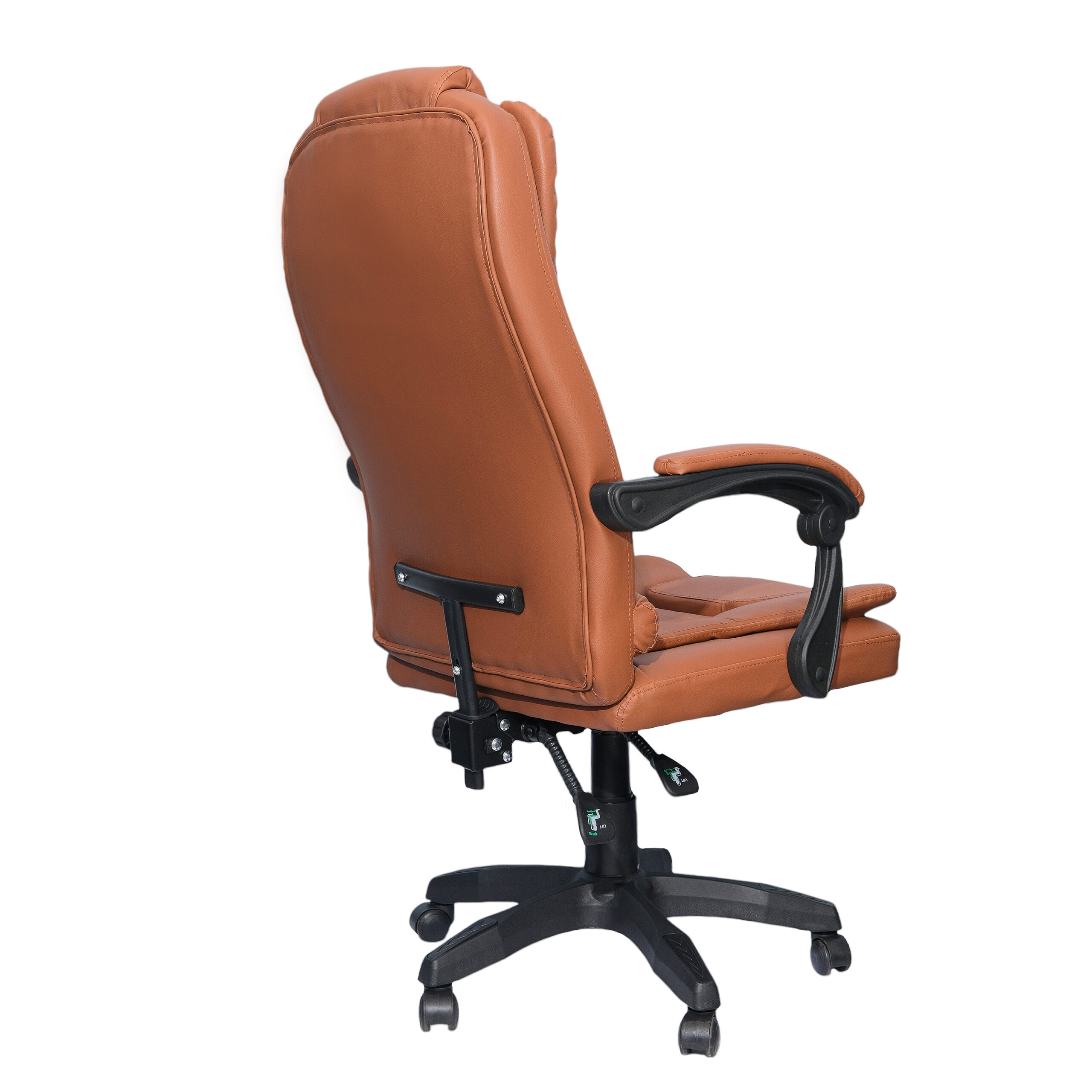 DASCK Sillón de Oficina Altura Ajustable Cuero Sintético Acolchada Reclinable Silla Director, Marrón, Universal - Imagen 5
