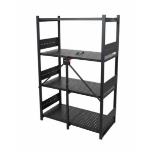 DASCK – Esantería Metálica Plegable de 4 Baldas, 875 kg de Carga – Negra