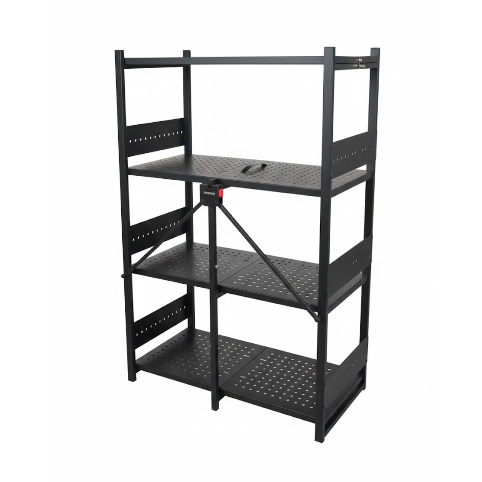 DASCK – Esantería Metálica Plegable de 4 Baldas, 875 kg de Carga – Negra