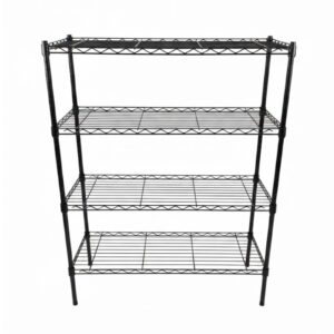 DASCK – Esantería Metálica con 4 Baldas Rejilla Ajustables en Altura – Negra