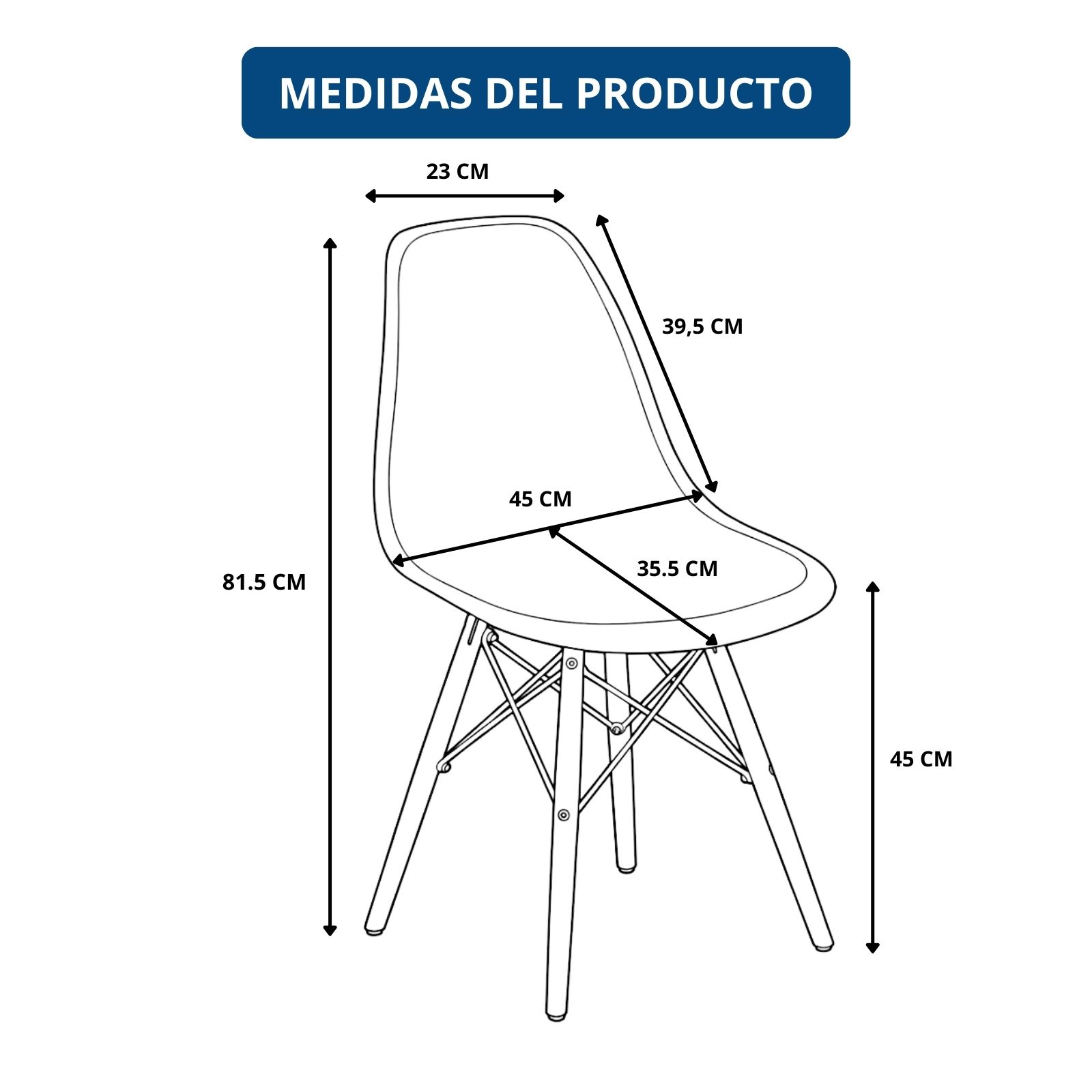 DASCK - Pack 2 Sillas Nórdicas Grises - Imagen 5