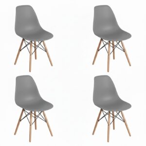 DASCK - Pack 4 Sillas Nórdicas Grises