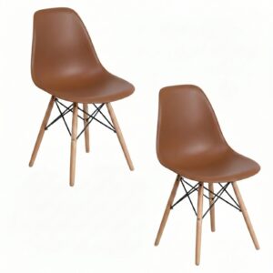 DASCK - Pack 2 Sillas Nórdicas Marrón