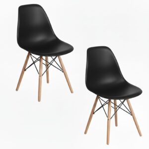 DASCK - Pack 2 Sillas Nórdicas Negras