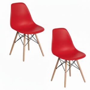 DASCK - Pack 2 Sillas Nórdicas Rojas