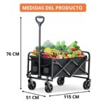 Carro de Transporte Negro Plegable - DASCK - Imagen 4