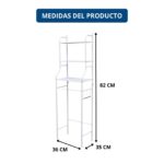 Estantería Organizadora Sobre Inodoro WC 3 Baldas - Blanco - DASCK - Imagen 3