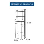 Estantería Organizadora Sobre Inodoro WC 3 Baldas - Negro - DASCK - Imagen 3