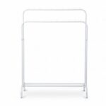 Perchero Burro Doble Metálico con Estante 110cm - Blanco - DASCK