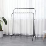 Perchero Burro Doble Metálico con Estante 110cm - Negro - DASCK - Imagen 2
