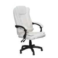 Sillón oficina reclinable blanco cuero