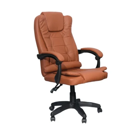 Sillón oficina reclinable marrón cuero