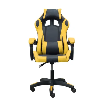 Silla Gaming Reclinable con Cojines Lumbar y Cervical - Amarilla 2