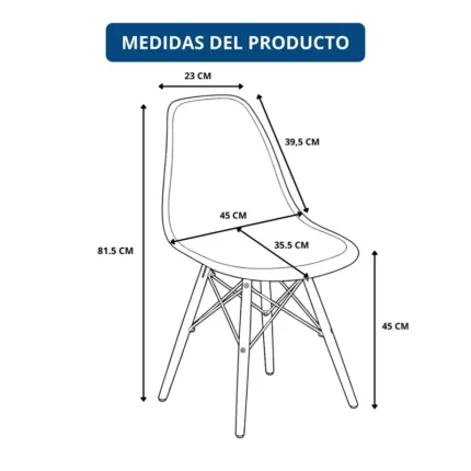 Silla Nórdica Gris Estilo Escandinavo Patas de Madera 2