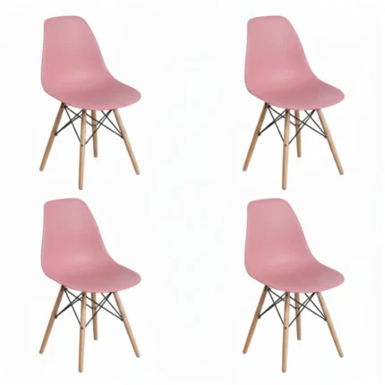 Pack 4 sillas nórdicas rosa escandinavas