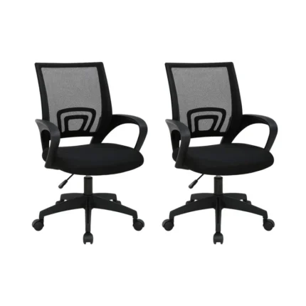 Pack 2 sillas oficina ergonómicas base negra