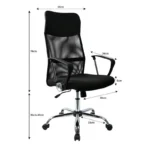 Silla de Oficina Respaldo Alto Malla Base Cromada 4